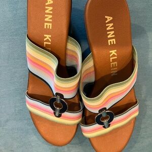 Anne Klein rainbow wedge sandles, size 9.5 narrow, are ready for summer!